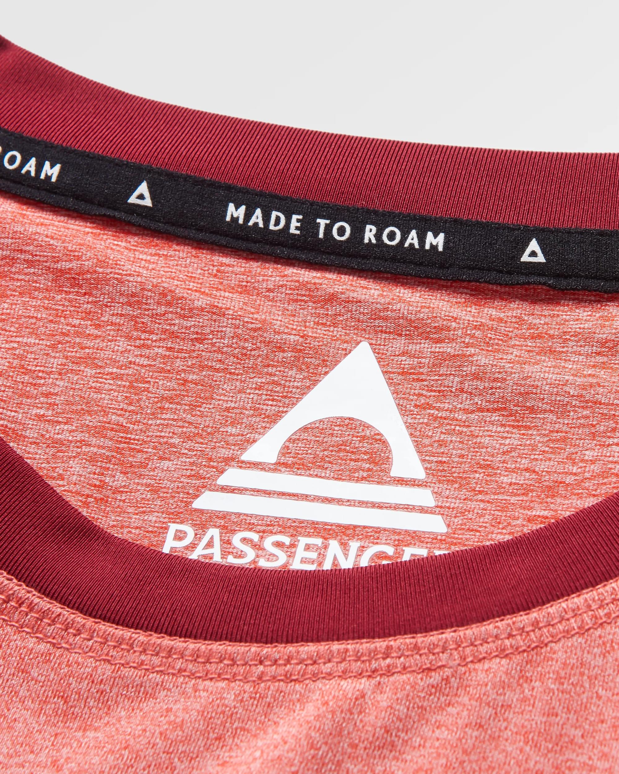 Classic Active Recycled T-Shirt - Mineral Red Marl - Flatlay