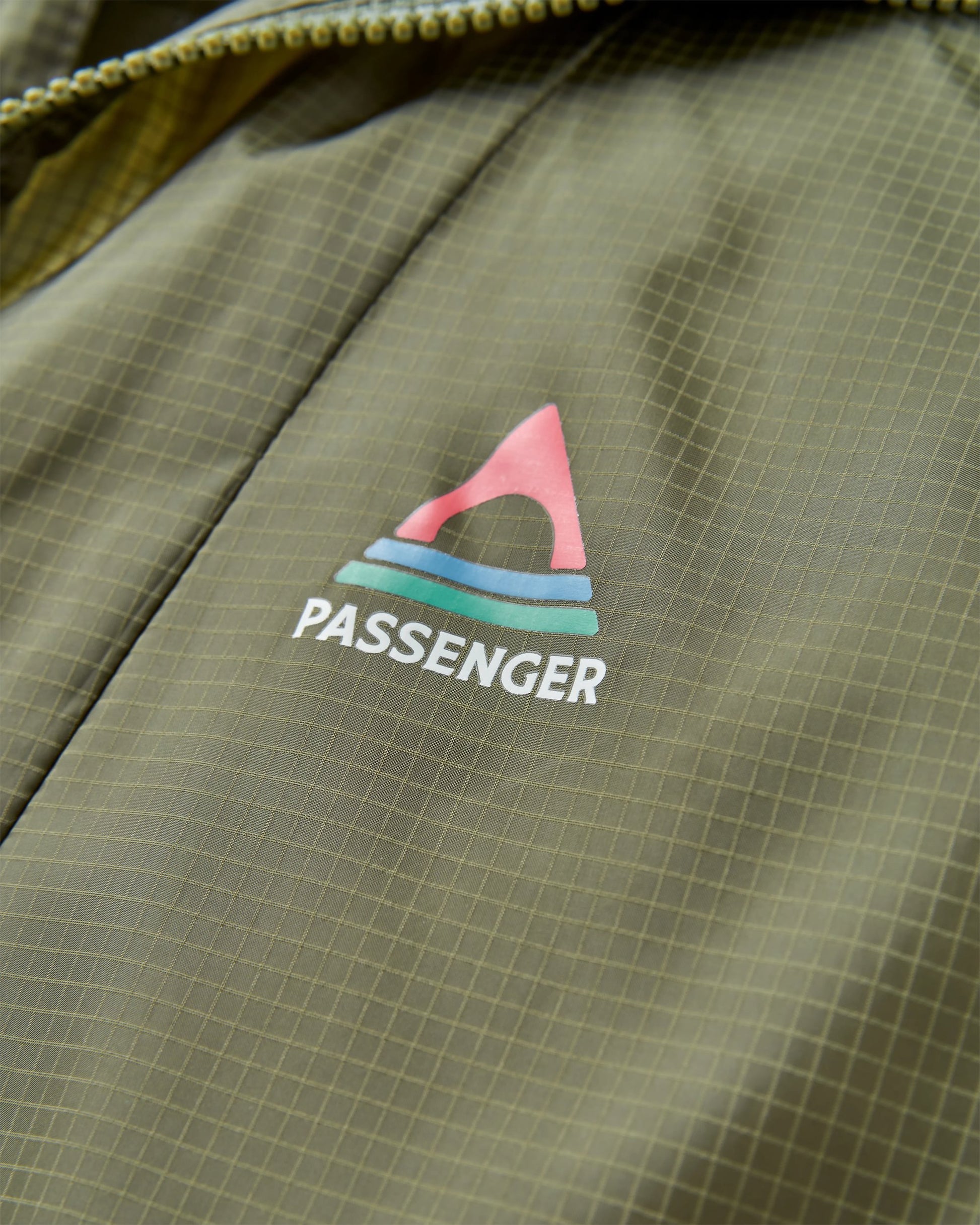 Gusto Recycled Windshell Anorak - Khaki/Dark Denim