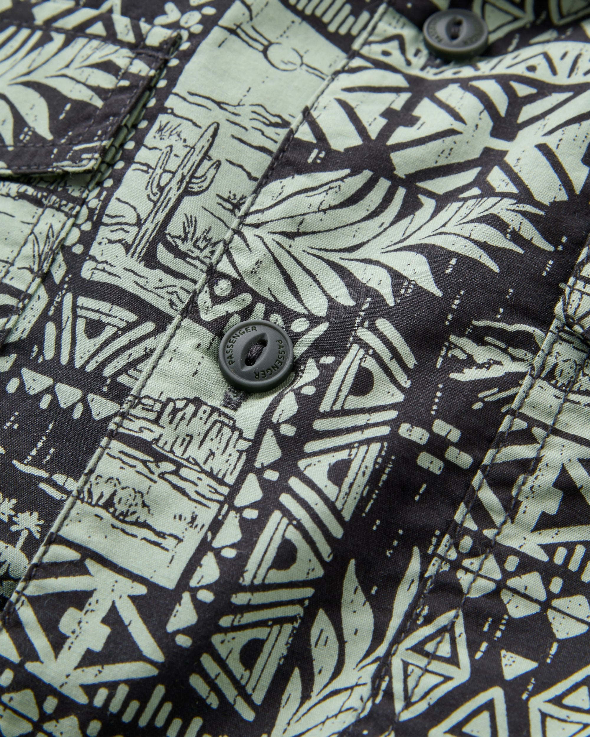 Acreage Organic Cotton Shirt - Patchwork Faded Black - Flatlay