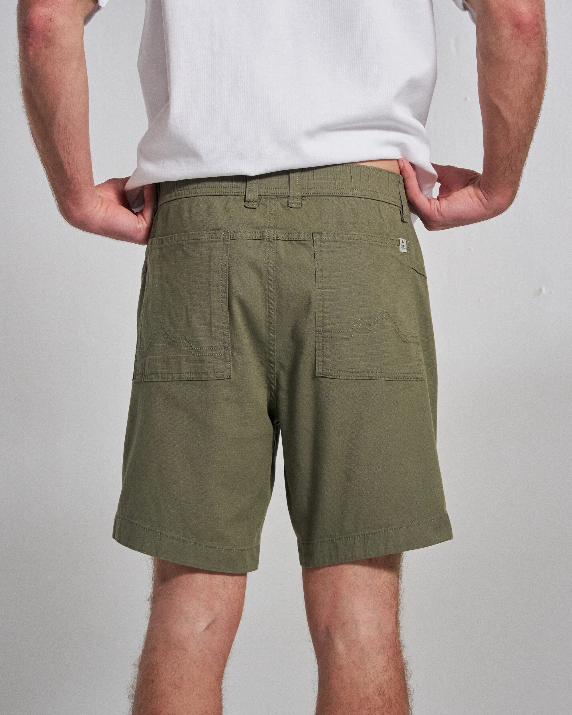 Kimmer Ripstop Cotton Short - Dusty Olive - Studio Model