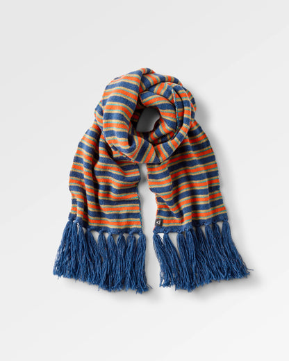 Goldglow Knit Scarf - Dark Denim - Flatlay