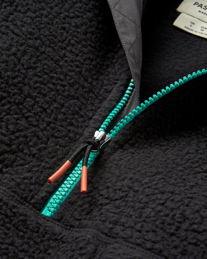 Maine 1/2 Zip Recycled Sherpa Fleece - Black - Flatlay