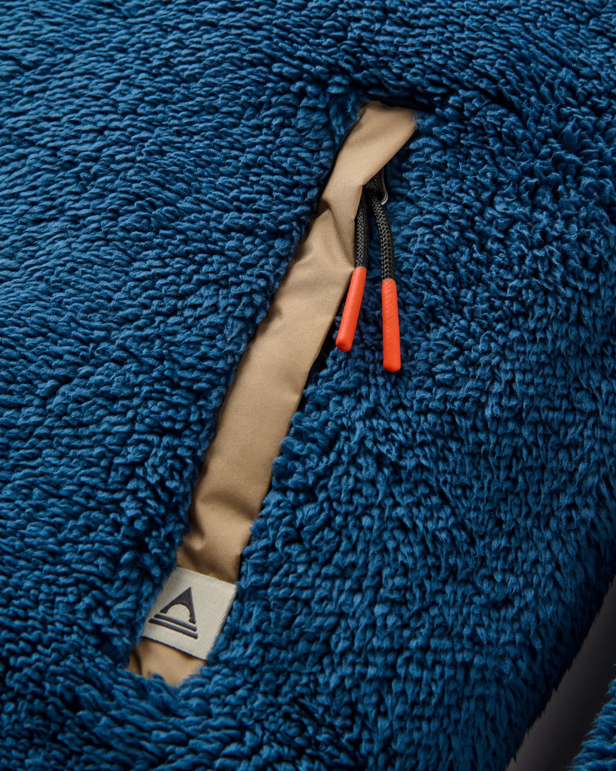 Beaumont Sherpa Hooded Fleece - Dark Denim - Flatlay