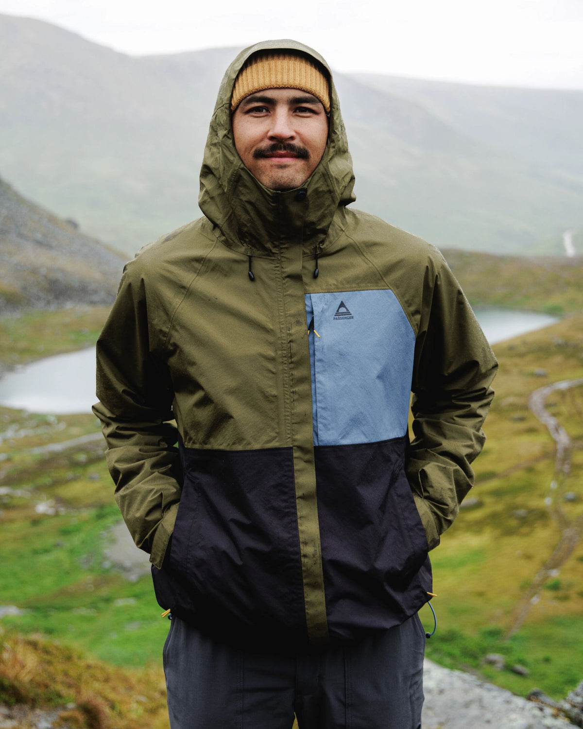 Trailscape Men's Waterproof Jacket - Faded Black/Khaki - Lifestyle