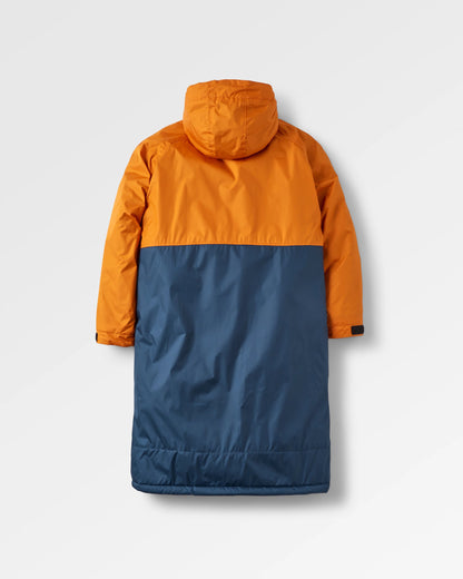 Waves Recycled Sherpa Lined Changing Robe - Sunrise Orange/Rich Navy