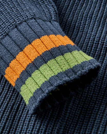 Campus Patch Cardigan - Rich Navy - Flatlay