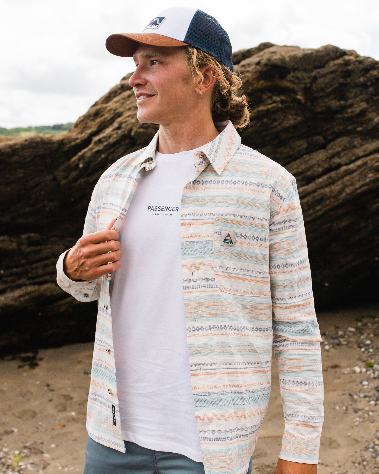 Amboro Organic Cotton Shirt - Patchwork Stripe Birch