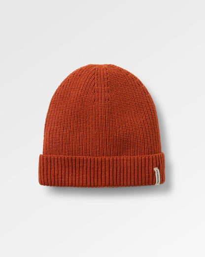 Compass Beanie - Dark Rust - Flatlay