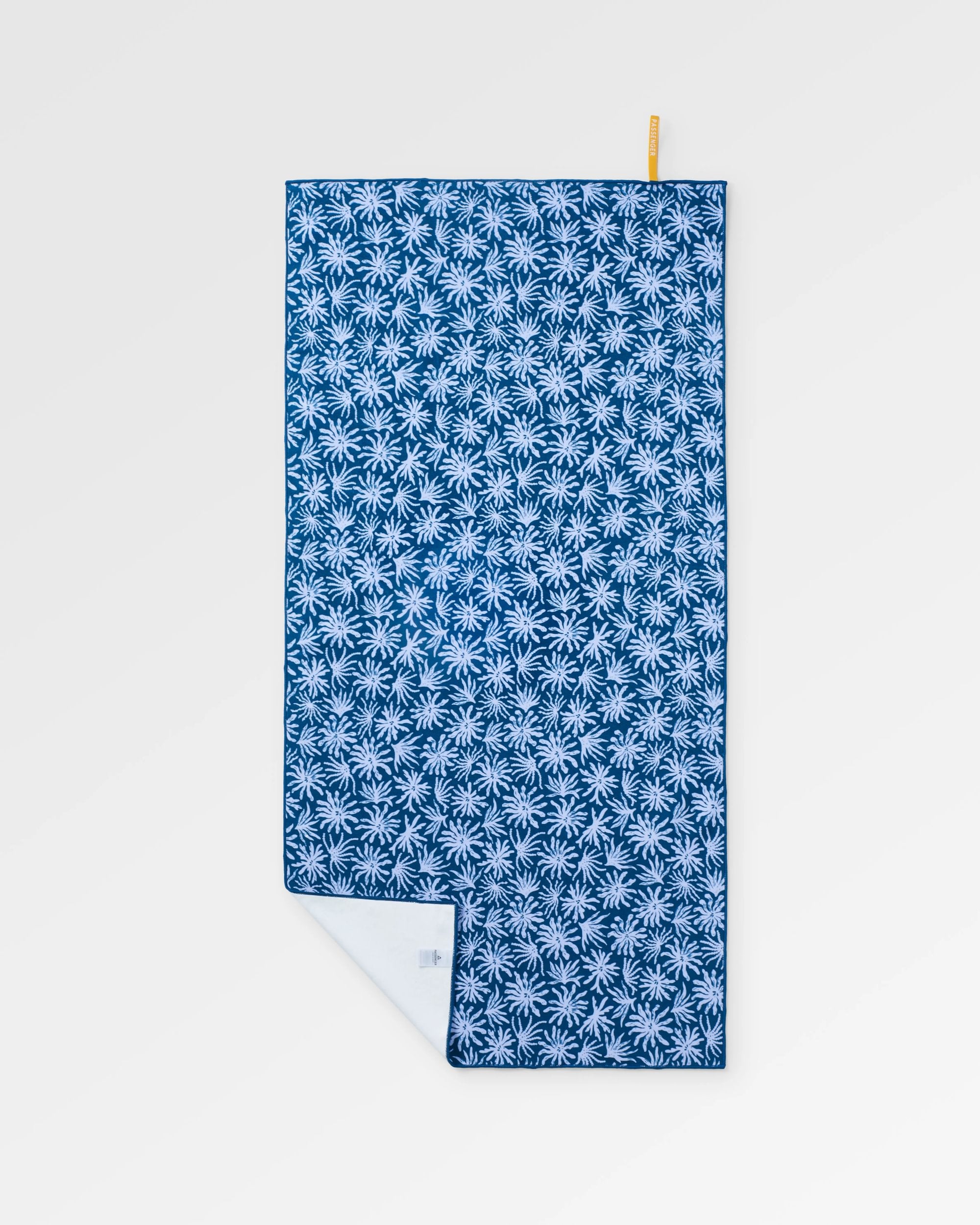 Travel Recycled Quick Dry Towel - Seaweed Blue Steel - Flatlay