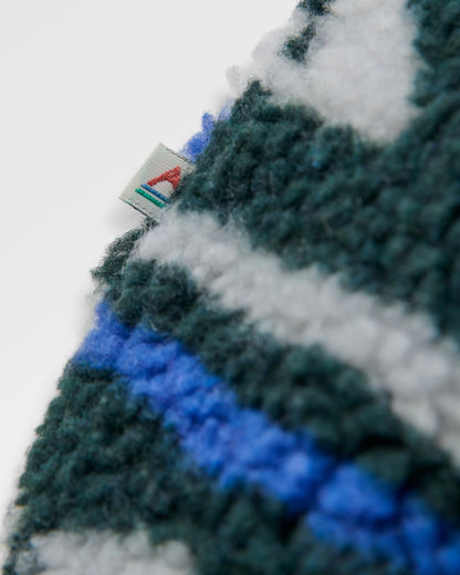 Offroad Recycled Sherpa 1/2 Zip Fleece - Geo Tracks Dark Fern/Birch - Flatlay