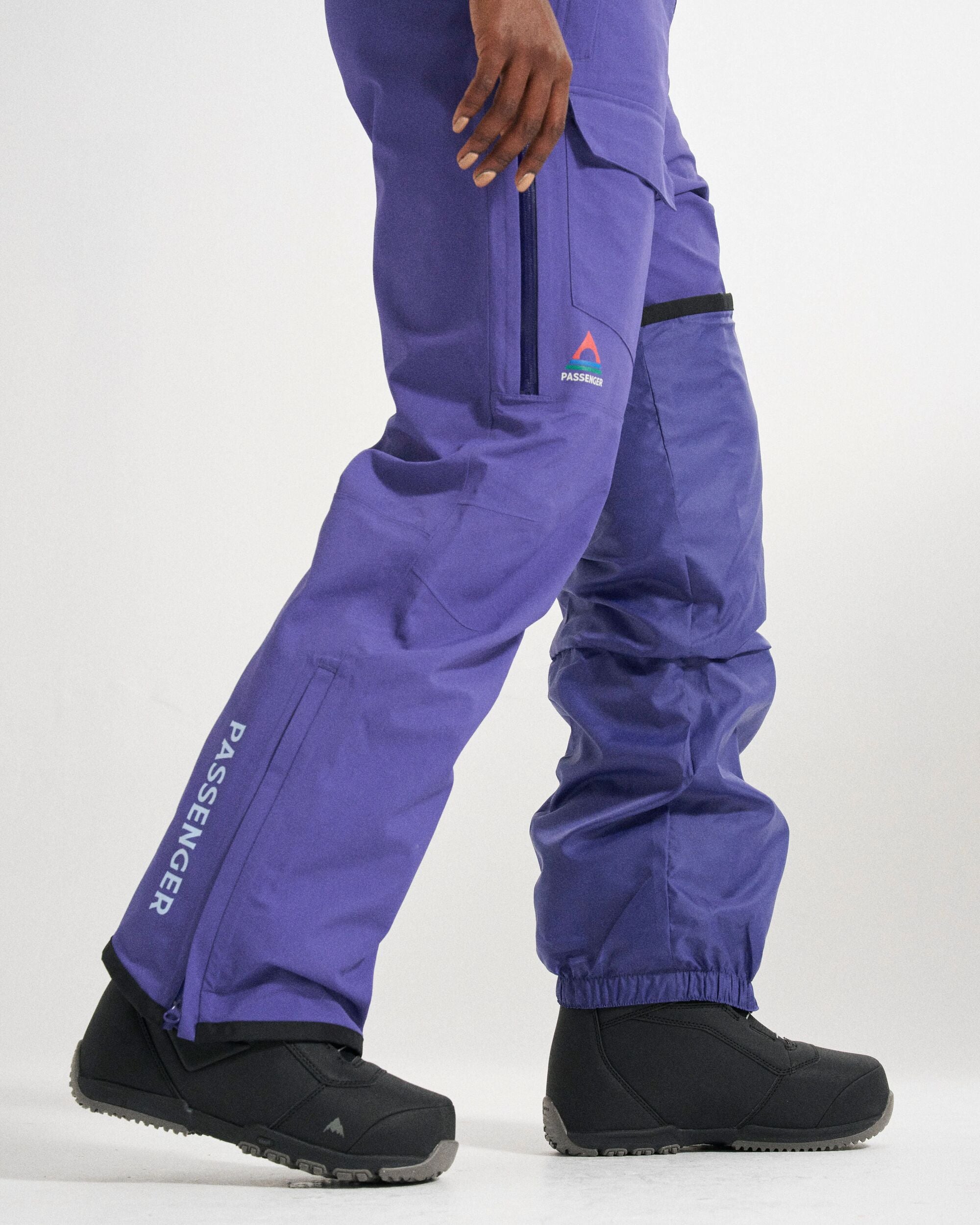 Snowscape Women's Recycled Bibpant - Purple Indigo - Studio Model