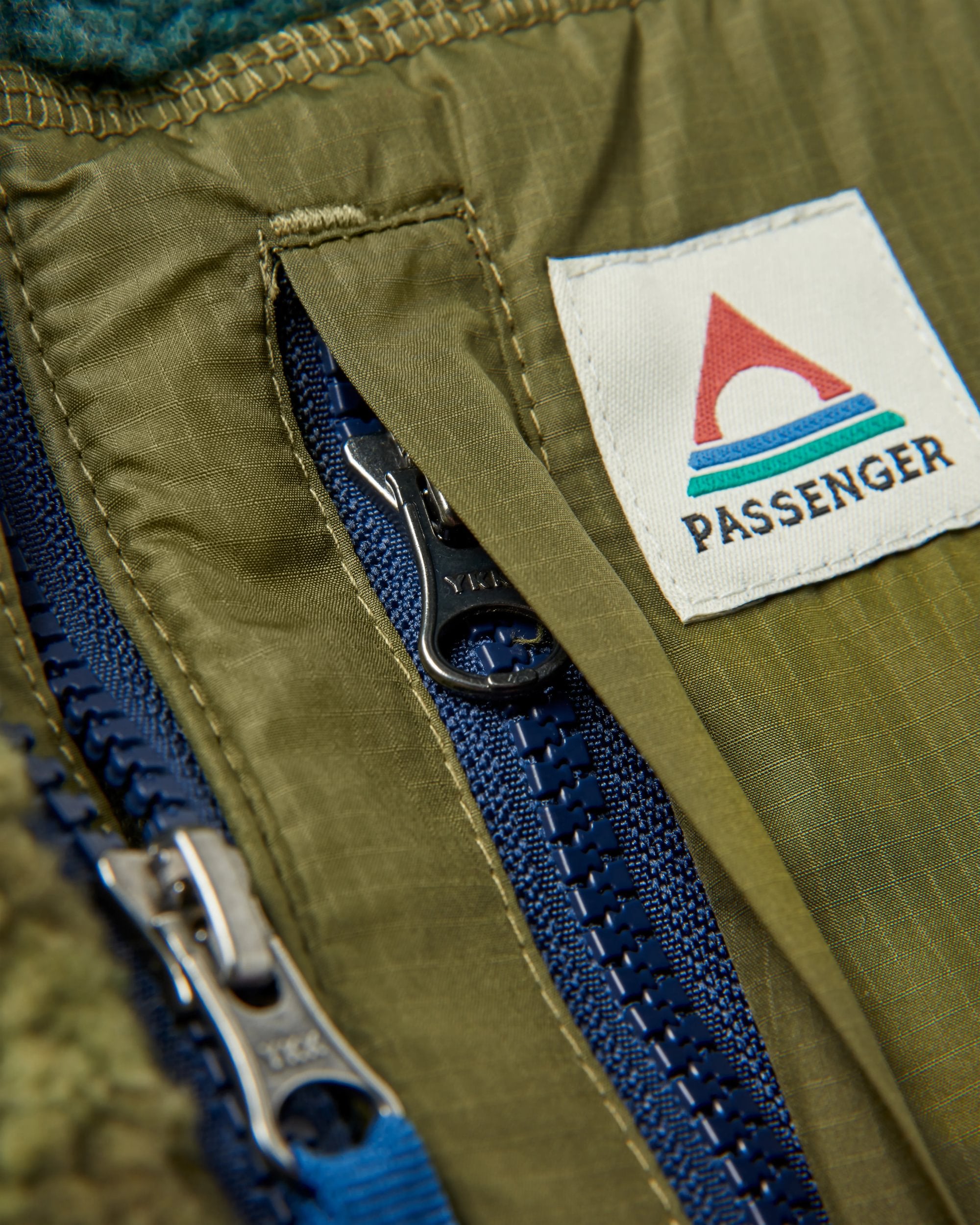 Offroad Recycled Sherpa 1/2 Zip Fleece - Alpine Camo Khaki - Flatlay