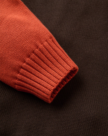 Wald Knitted Jumper - Dark Rust/Espresso - Flatlay