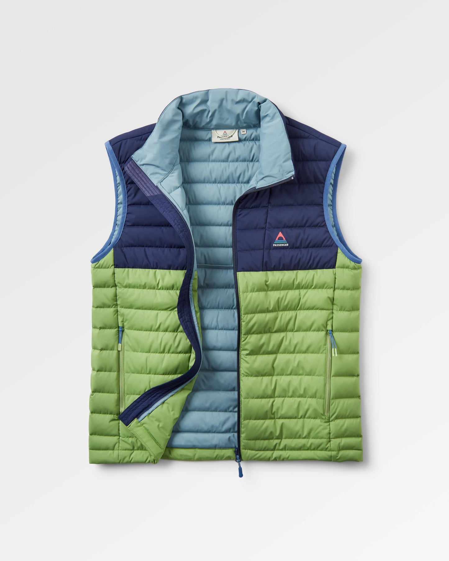 Ashland Down Recycled Vest - Rich Navy/Pear Green