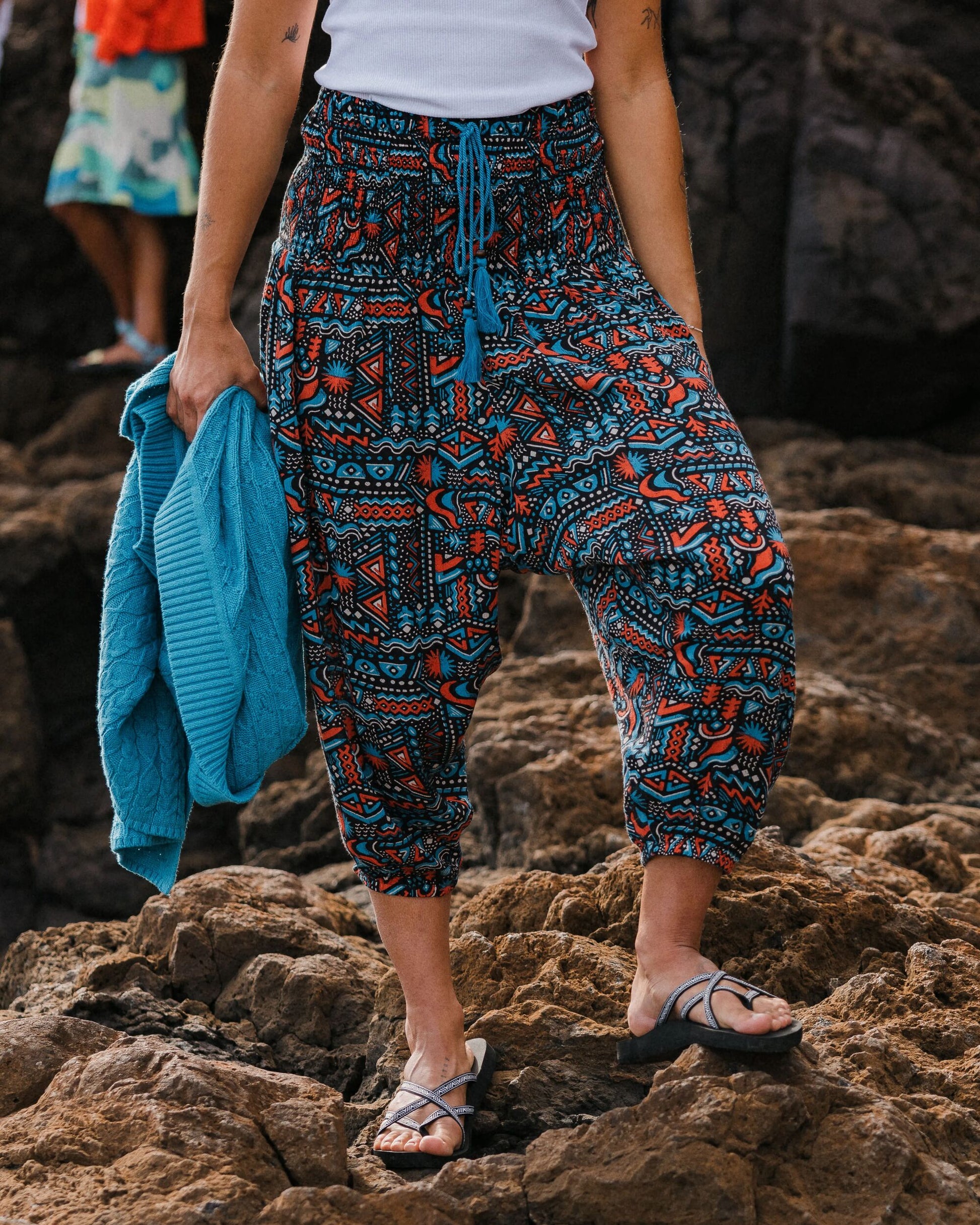 Daylily Loose Trouser - Elemental Geo Black - Lifestyle