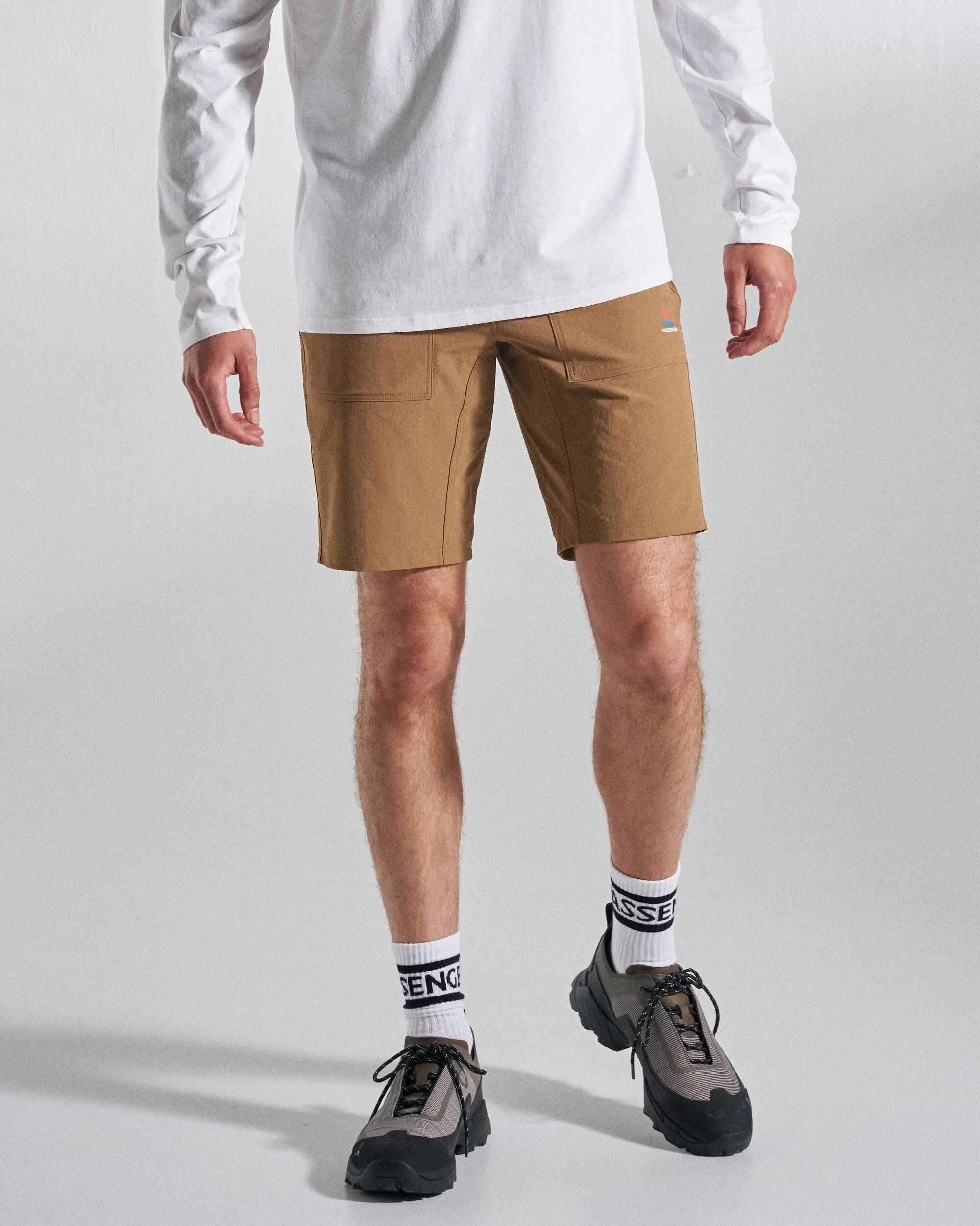 Ridescape Men's Active Short - Caramel Brown - Studio Model