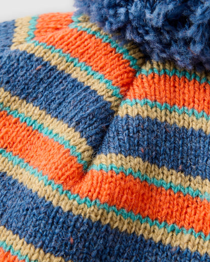 Goldglow Knit Bobble Hat - Dark Denim - Flatlay