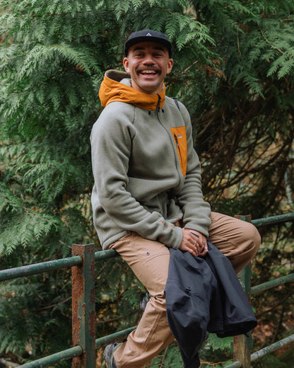 Sierrascape Men's Recycled Polartec® Fleece Hoodie - Dusty Olive - Lifestyle