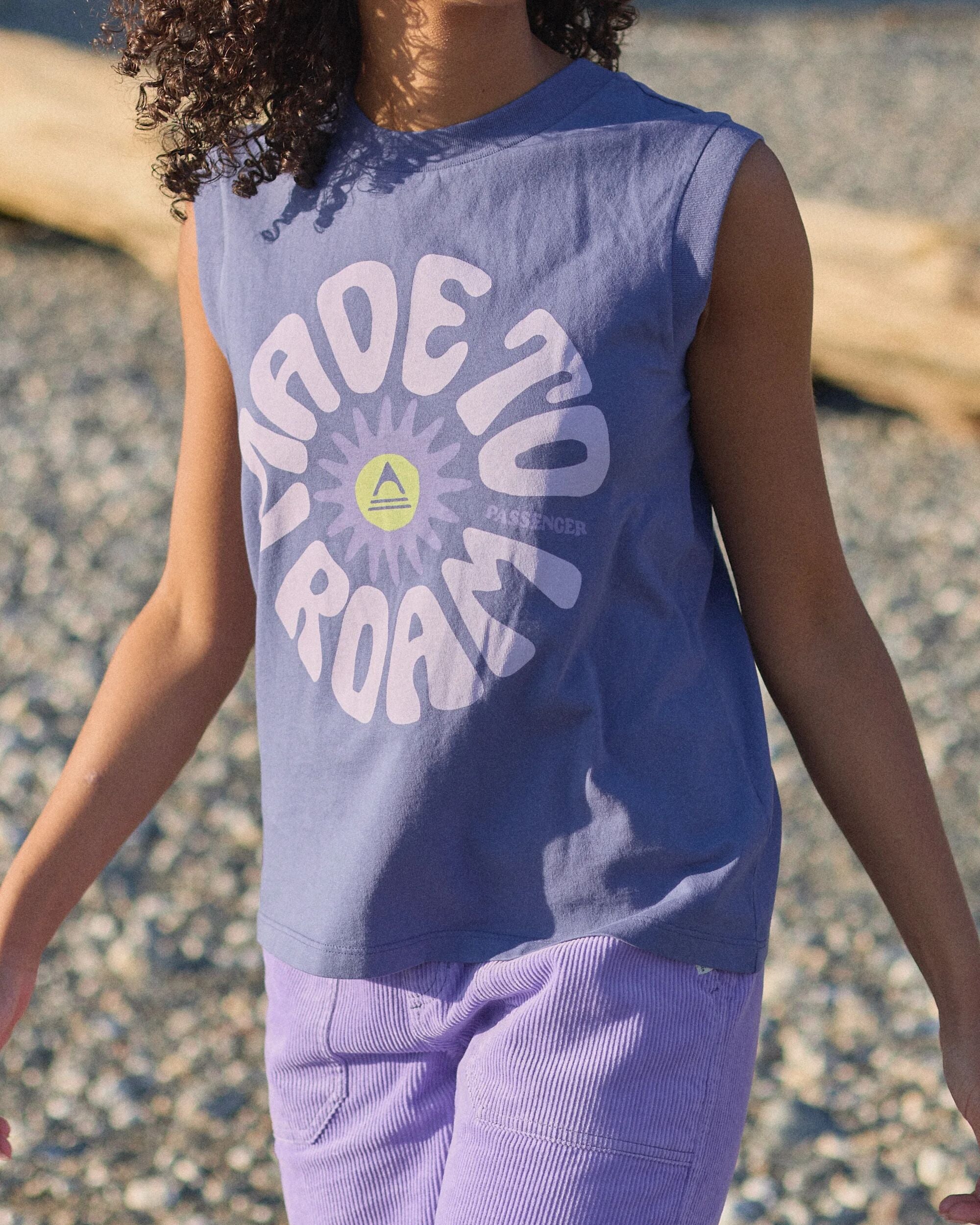 Easy Days Organic Cotton Vest - Purple Indigo - Lifestyle