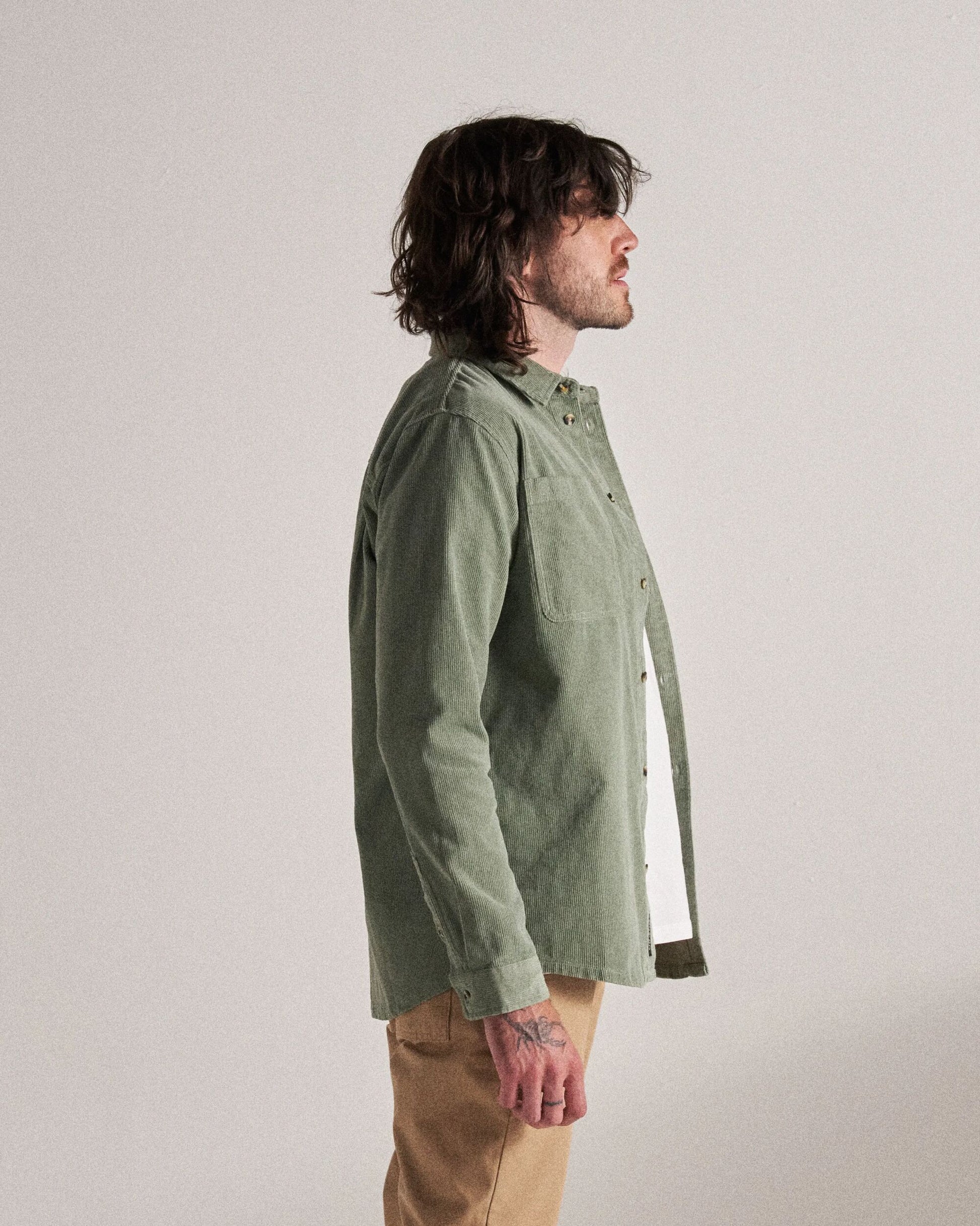 Backcountry Cord Shirt - Pistachio - Studio Model