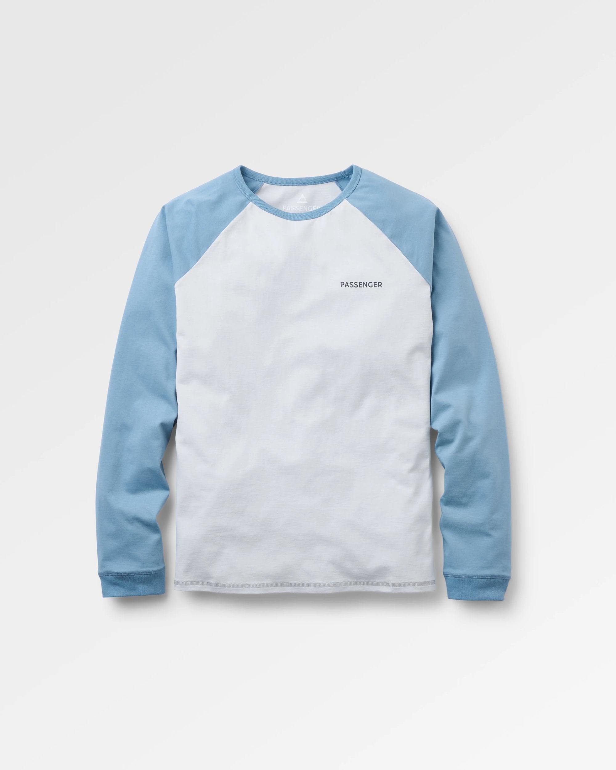 Roamer Recycled Cotton Raglan T-Shirt - Grey Blue - Flatlay