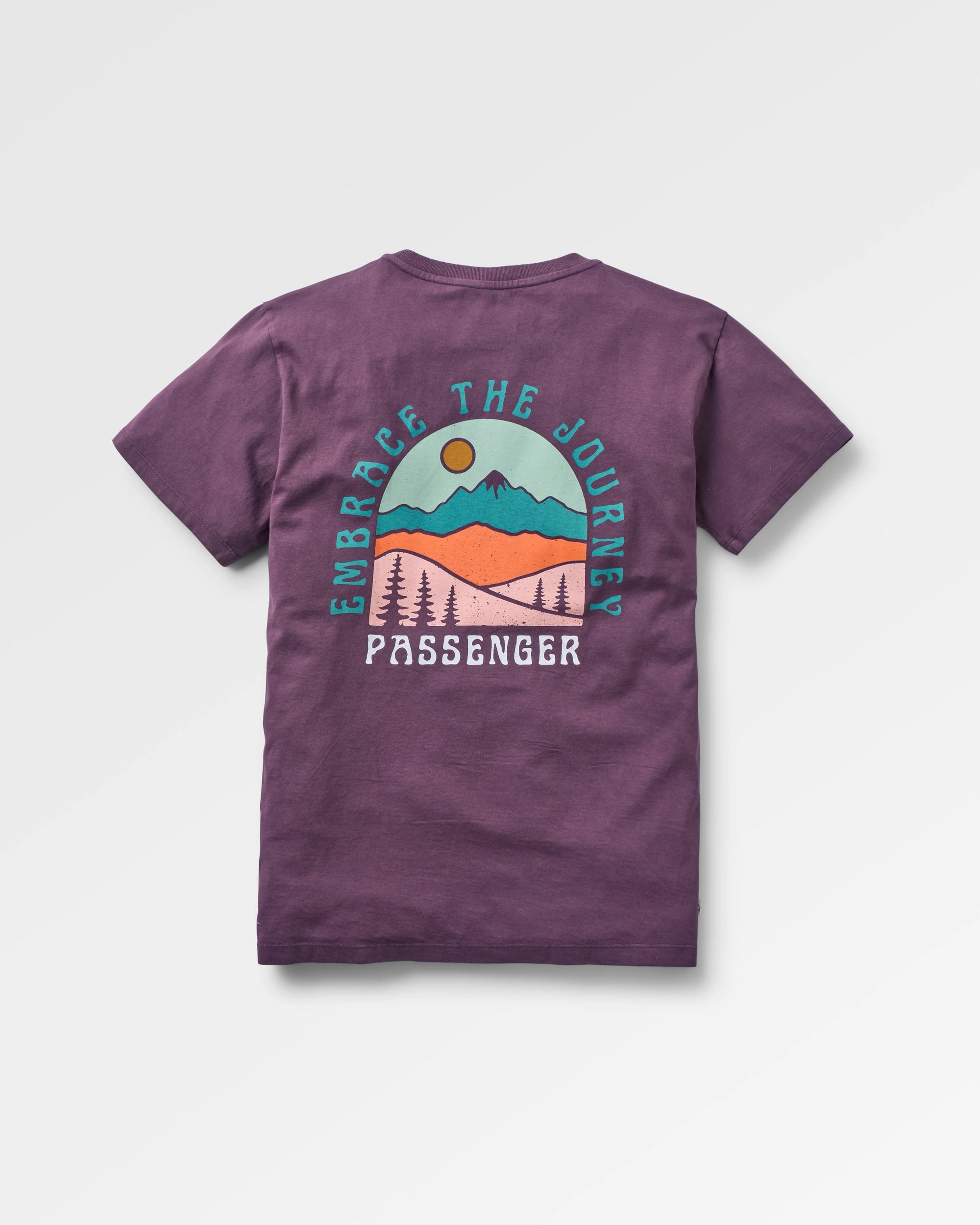 Outlook Recycled Cotton Oversized T-Shirt - Deep Plum - Flatlay