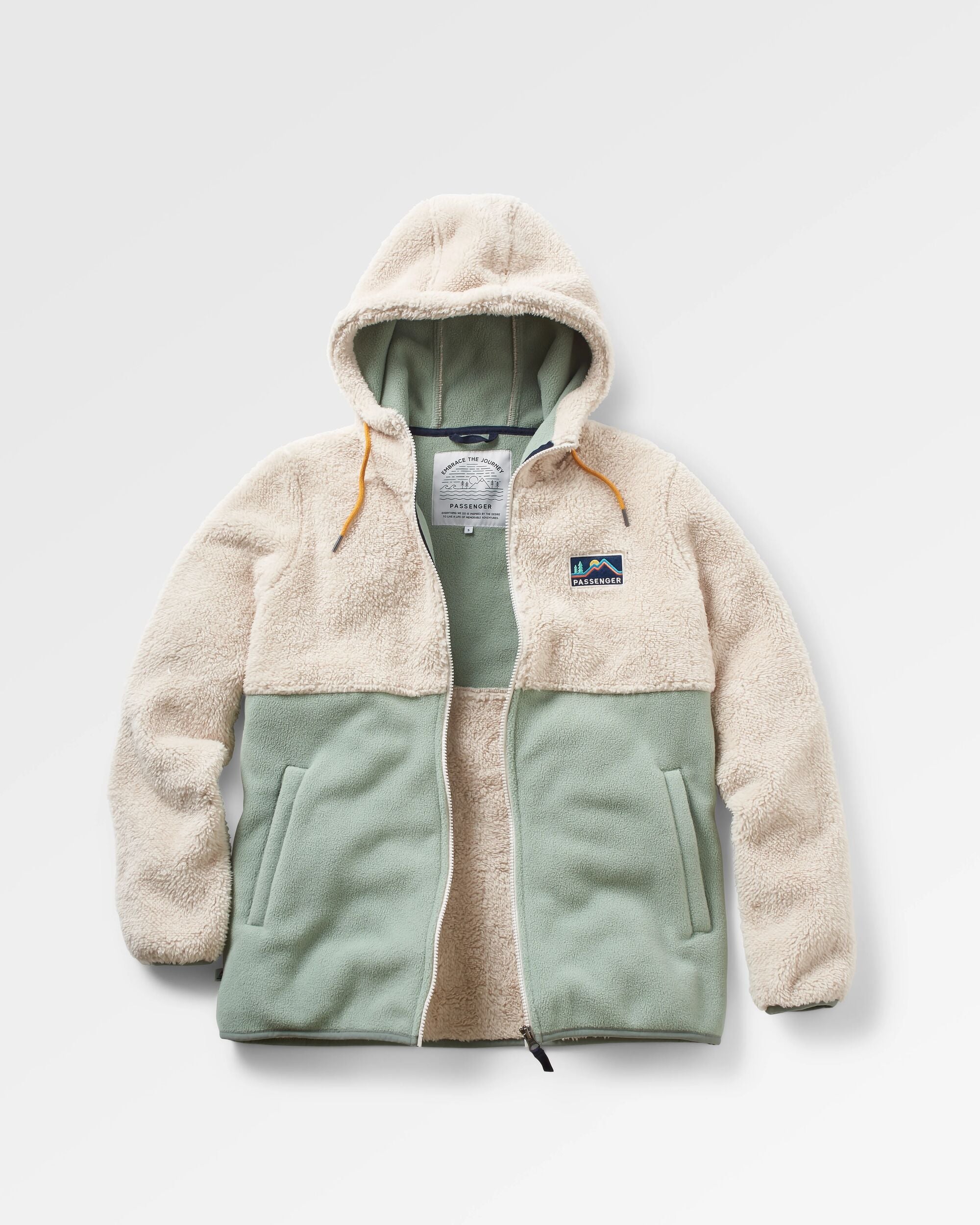 Nestling Sherpa Hooded Fleece - Vintage White - Flatlay