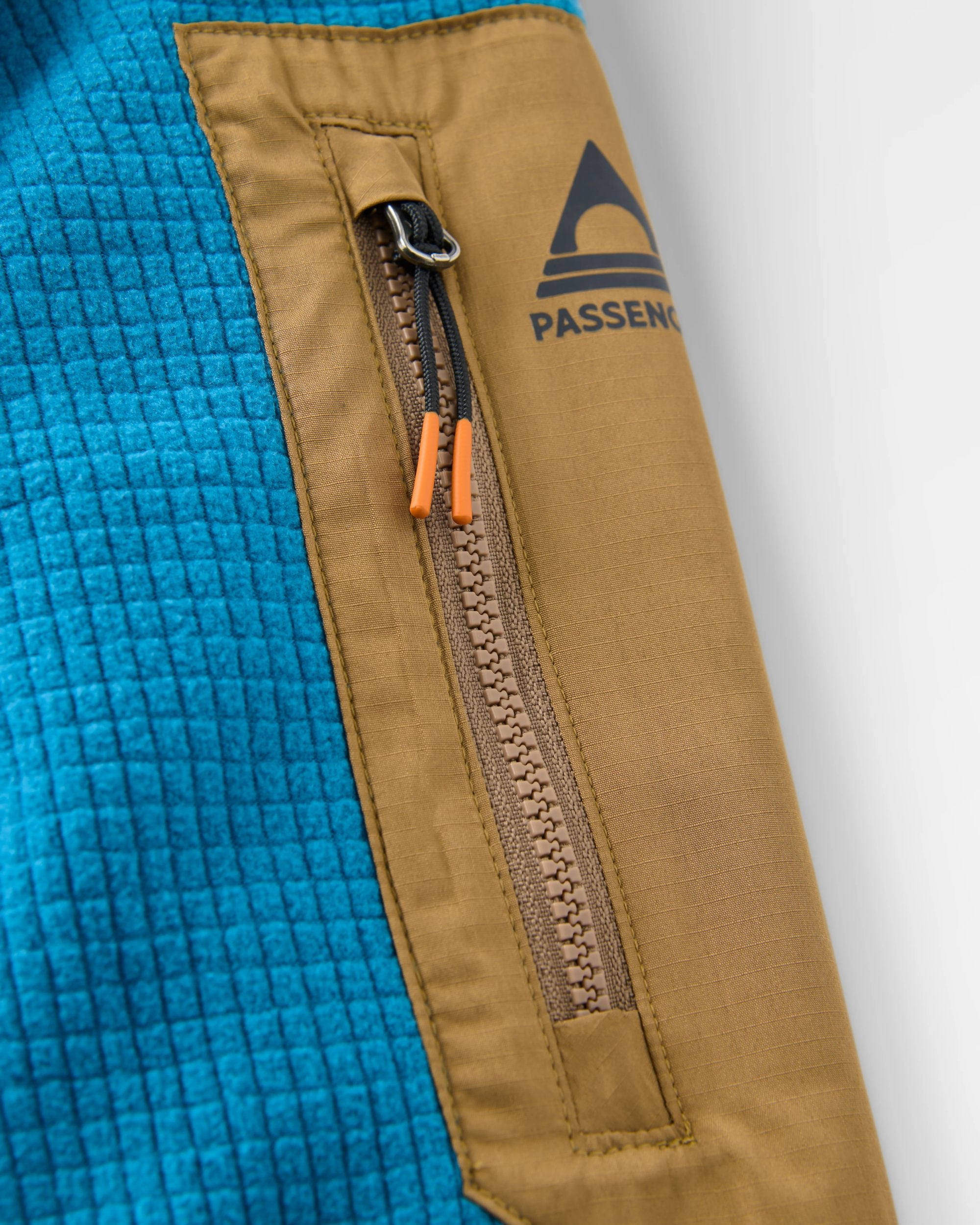 Forestscape Grid Fleece Crew - Blue Steel - Flatlay