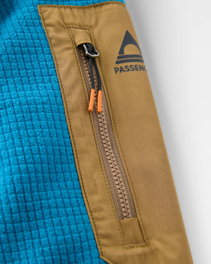 Forestscape Grid Fleece Crew - Blue Steel - Flatlay