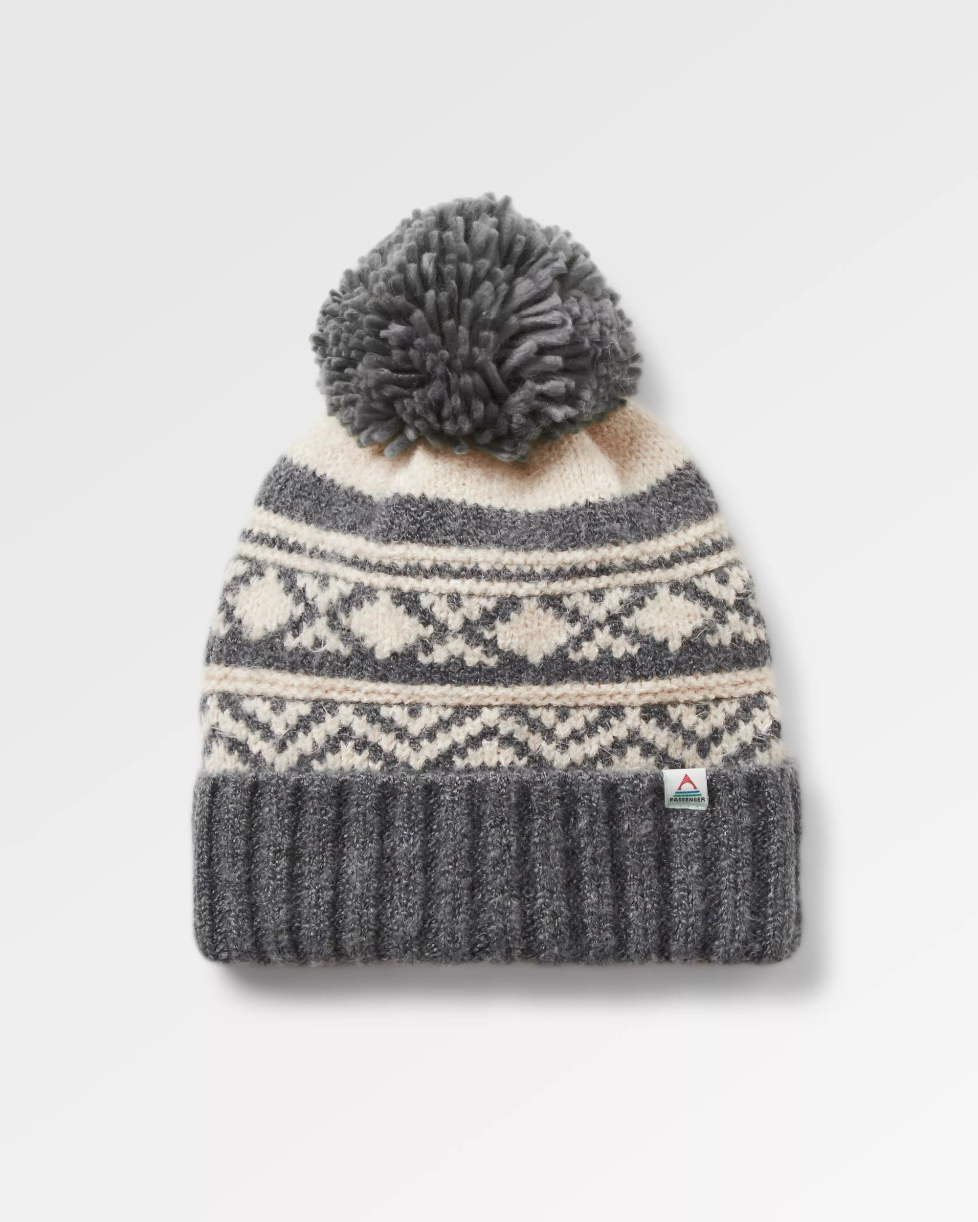 Lodge Recycled Bobble Hat - Black - Flatlay