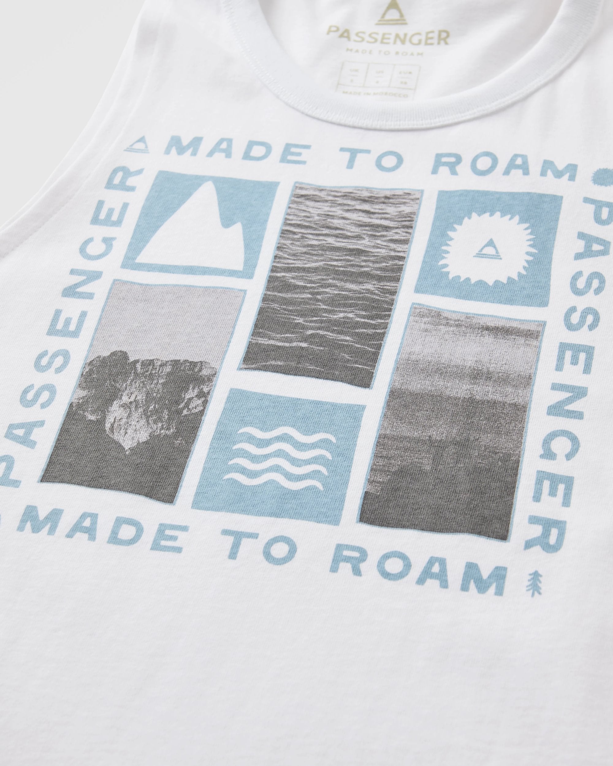 Snapshot Recycled Cotton Vest - White - Flatlay