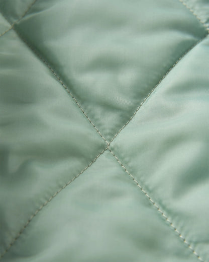 Mira Organic Cotton Quilted Overshirt - Pistachio - Flatlay