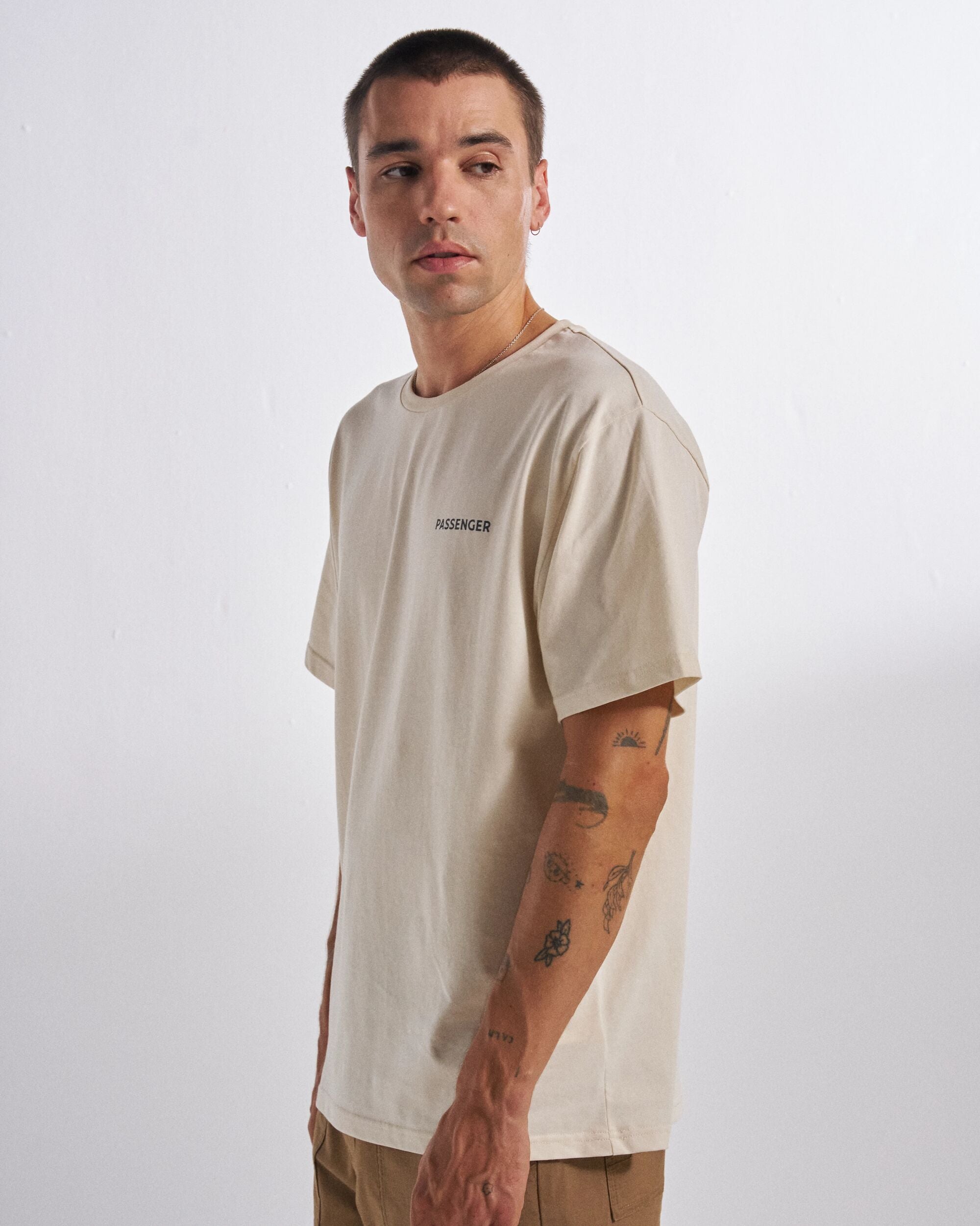 Cutout Organic Cotton T-Shirt - Birch - Studio Model