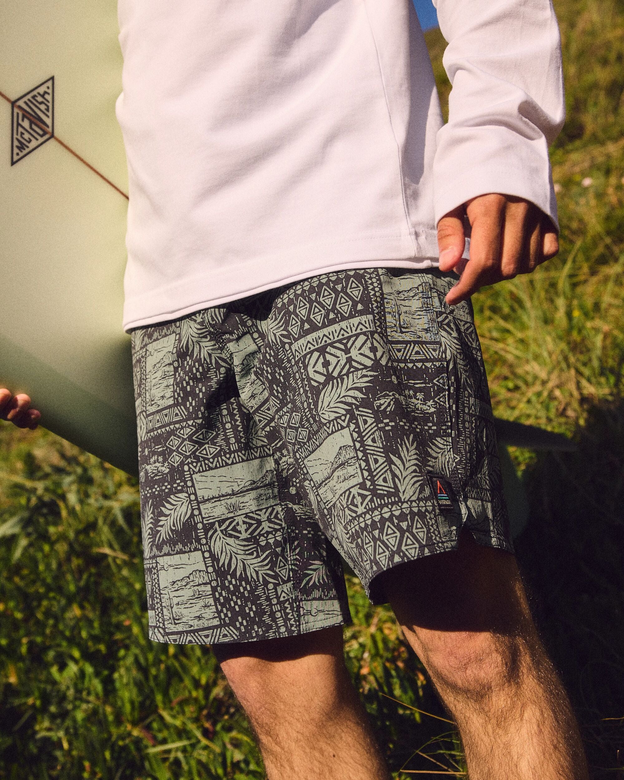 Cruiser NetPlus® 19" Boardshort - Patchwork Faded Black - Lifestyle