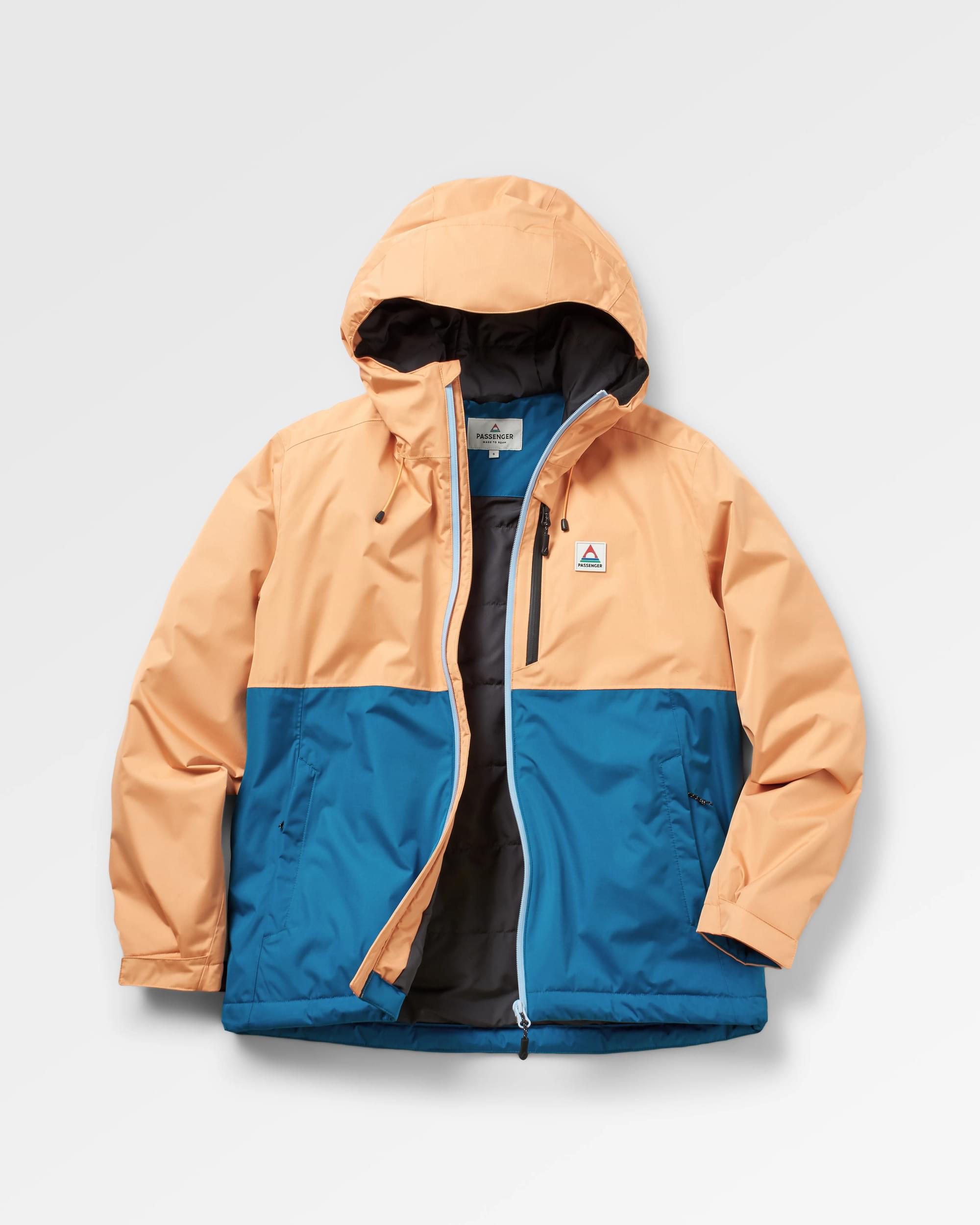 Terrain Insulated Water Resistant Jacket - Corsair Blue/ Apricot - Flatlay
