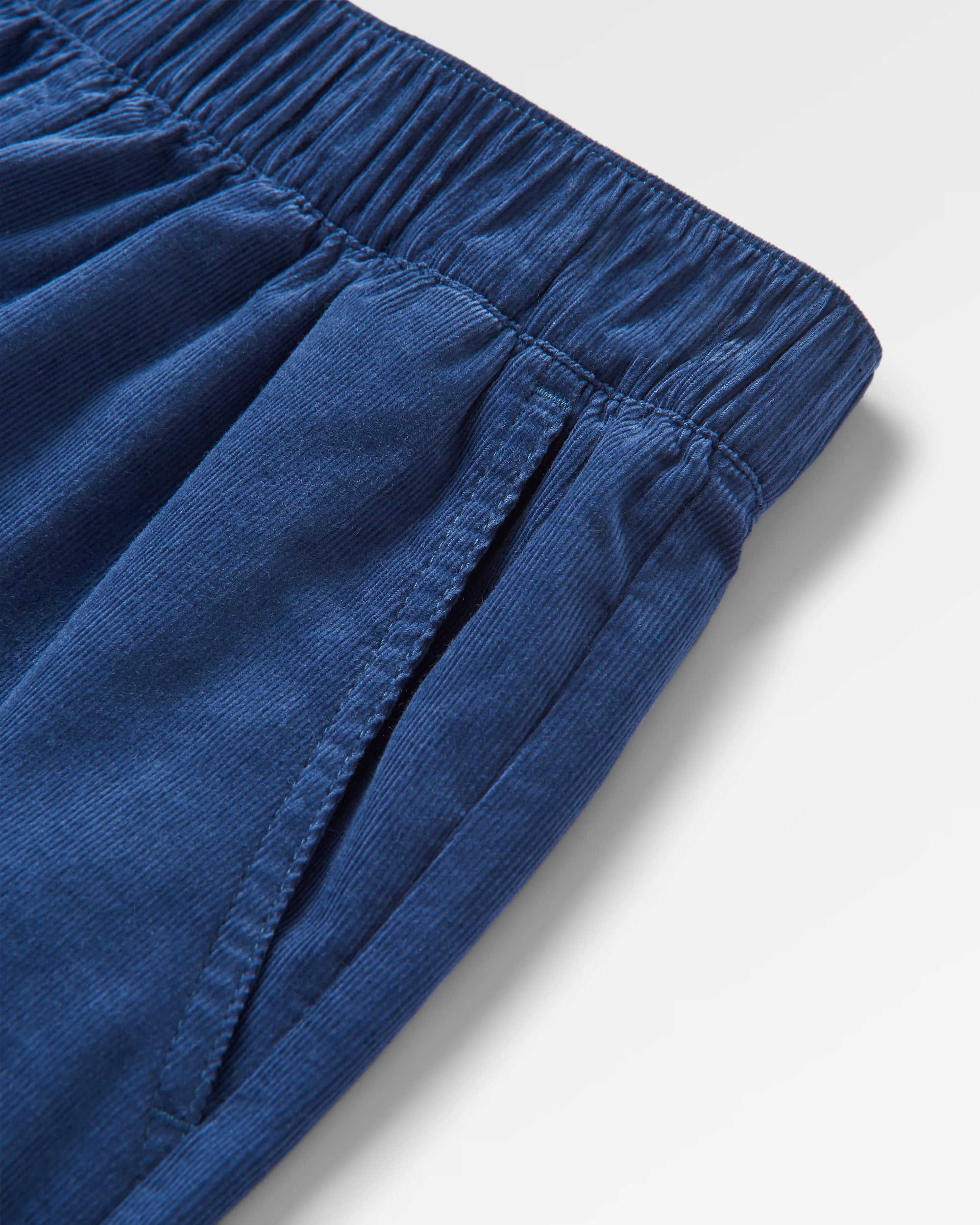 Someday Organic Corduroy Trouser - Dark Denim - Flatlay