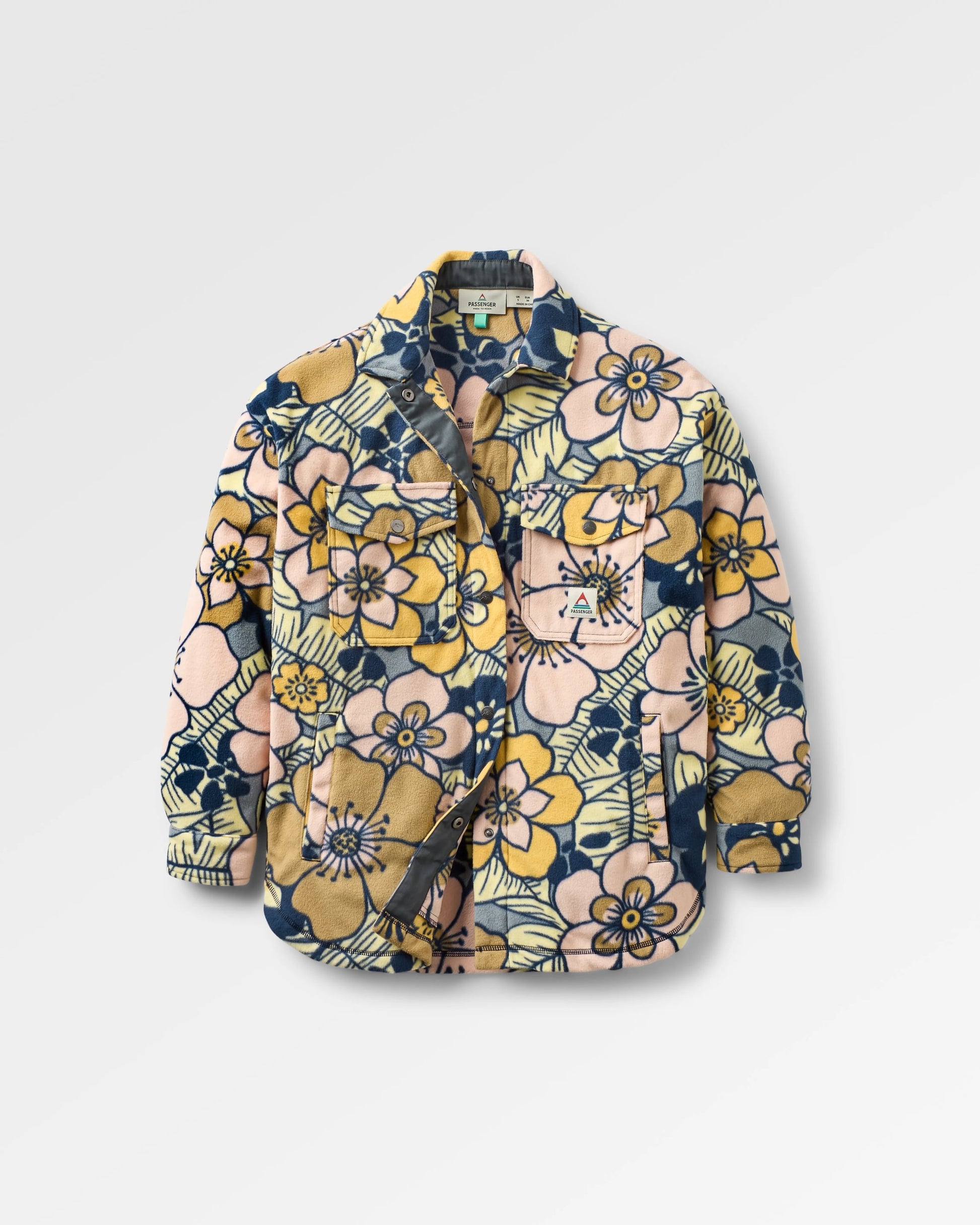 East Recycled Polar Fleece Shirt - Vintage Floral Sunlight