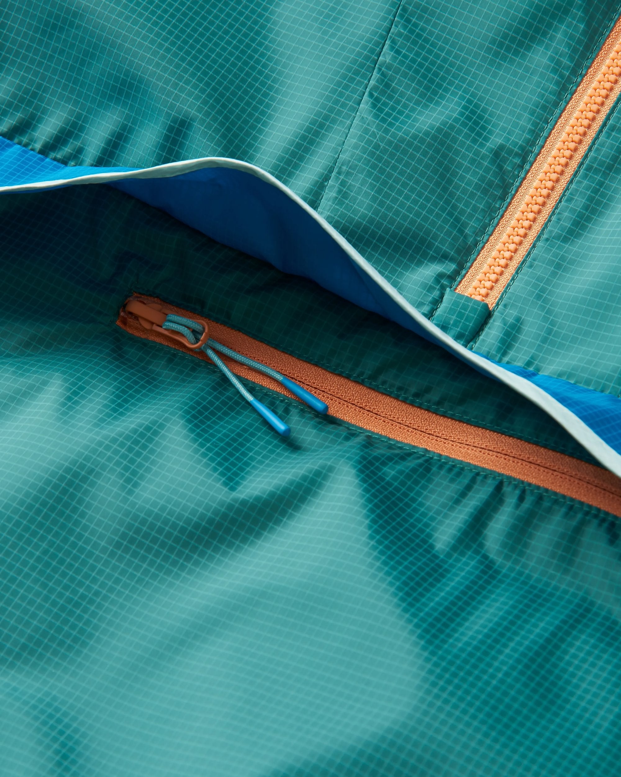 Gusto Recycled Windshell Anorak - Deep Sea - Flatlay