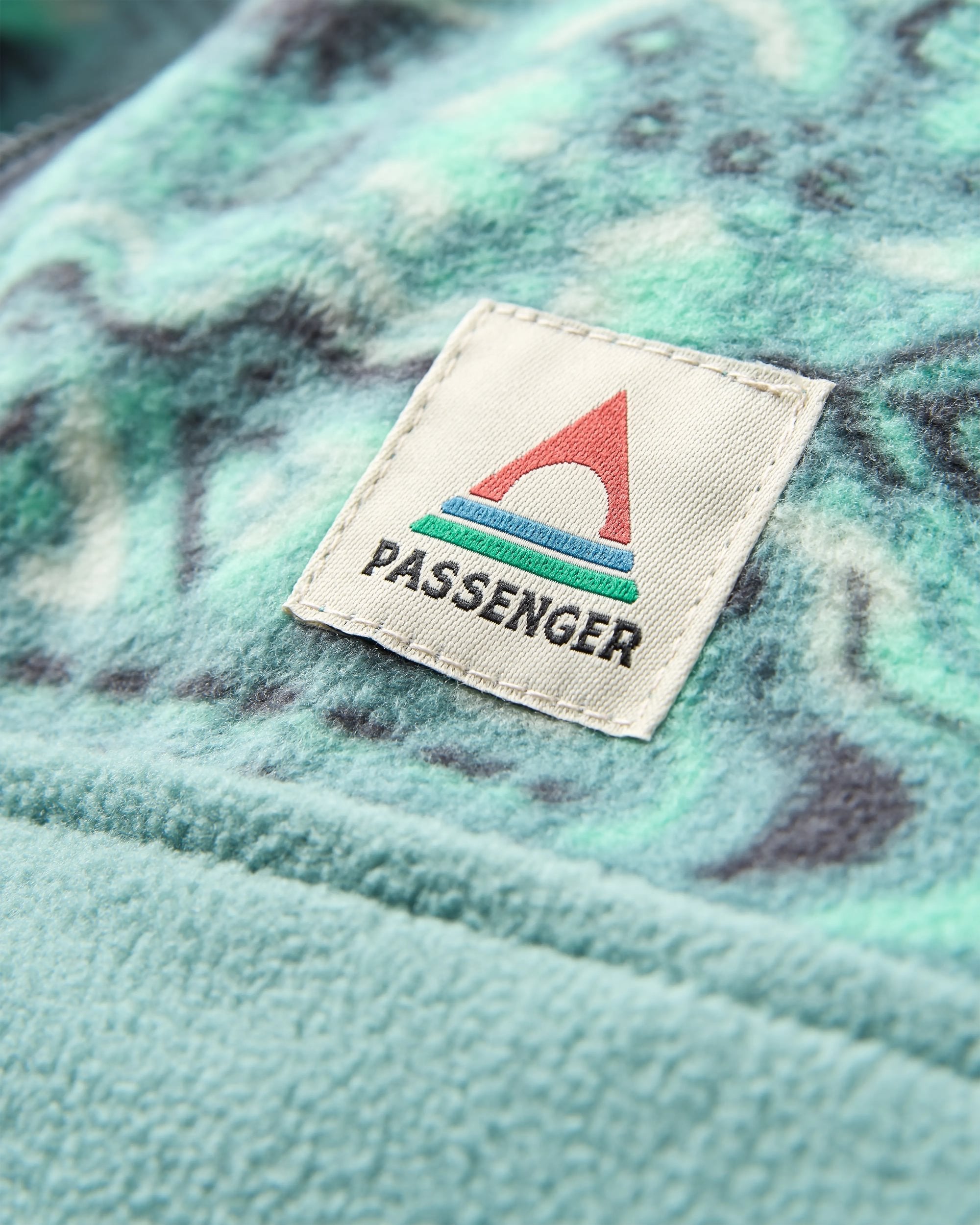 Set Off Recycled 1/4 Polar Fleece - Elemental Geo Arctic - Flatlay