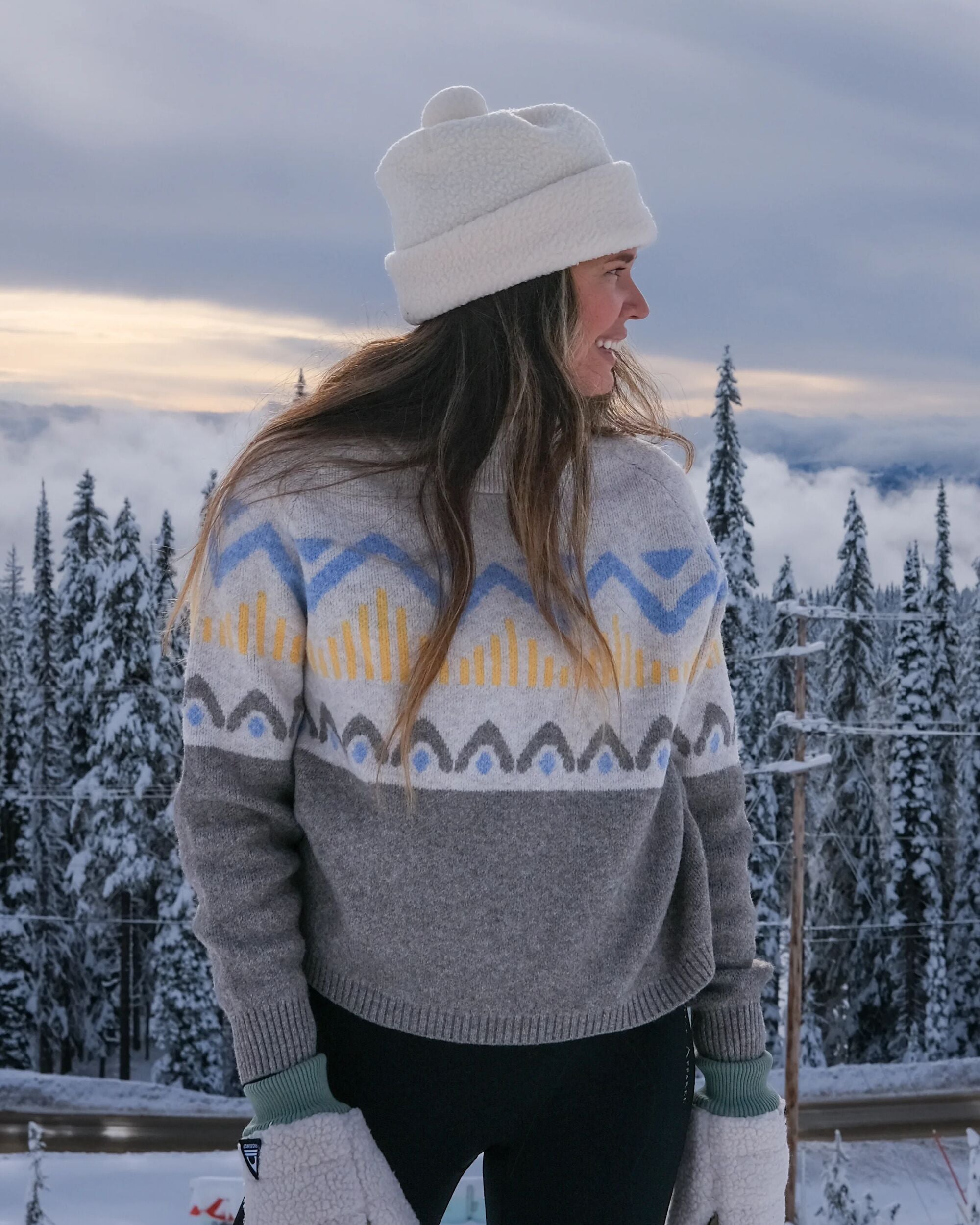 Nettle Recycled Knitted Jumper - Birch - Lifestyle