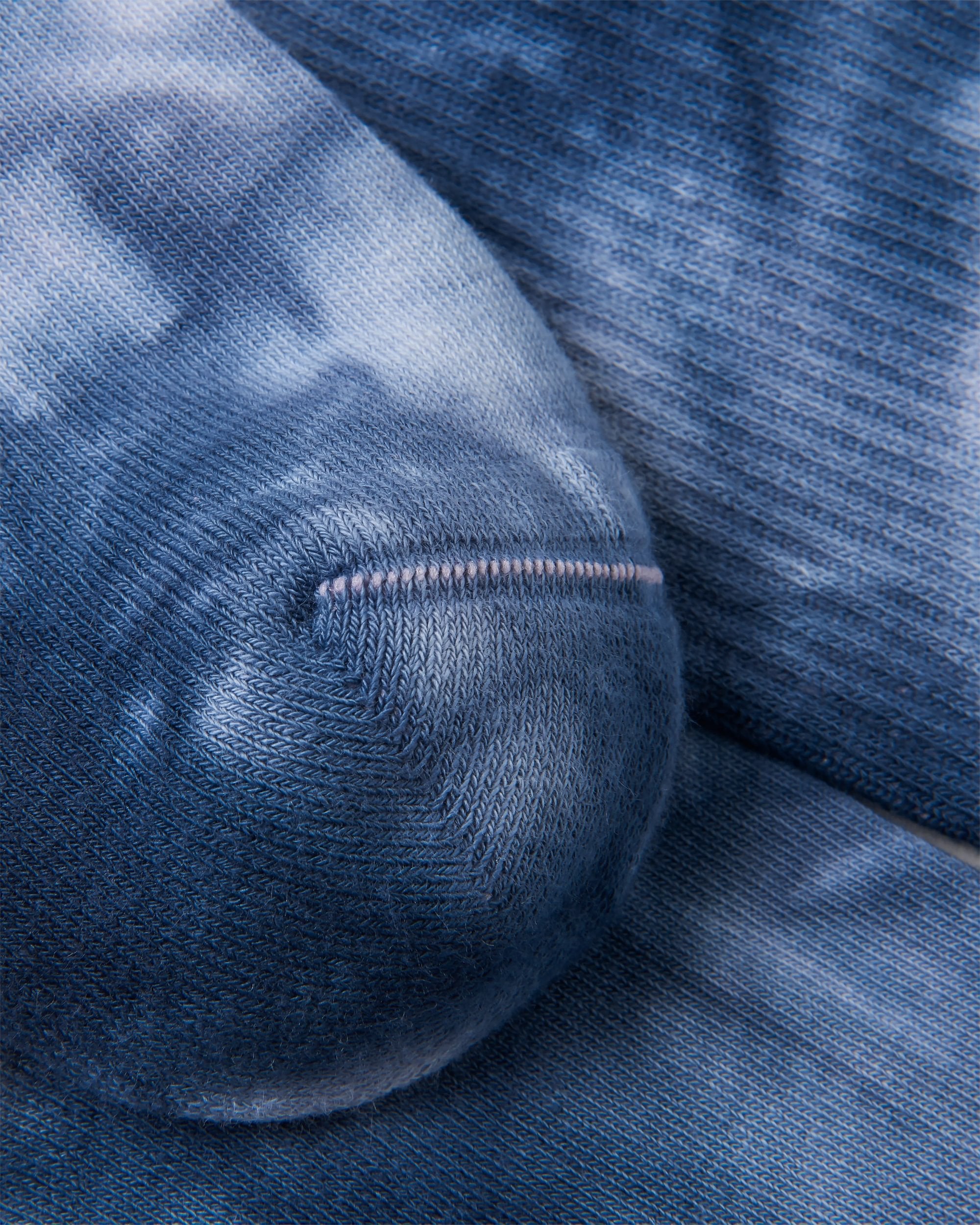 Organic Midweight Crew Socks - Tie Dye Deep Navy - Flatlay