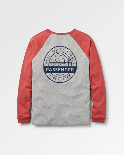 Odyssey Raglan LS T-Shirt - Redwood/Grey Marl - Flatlay