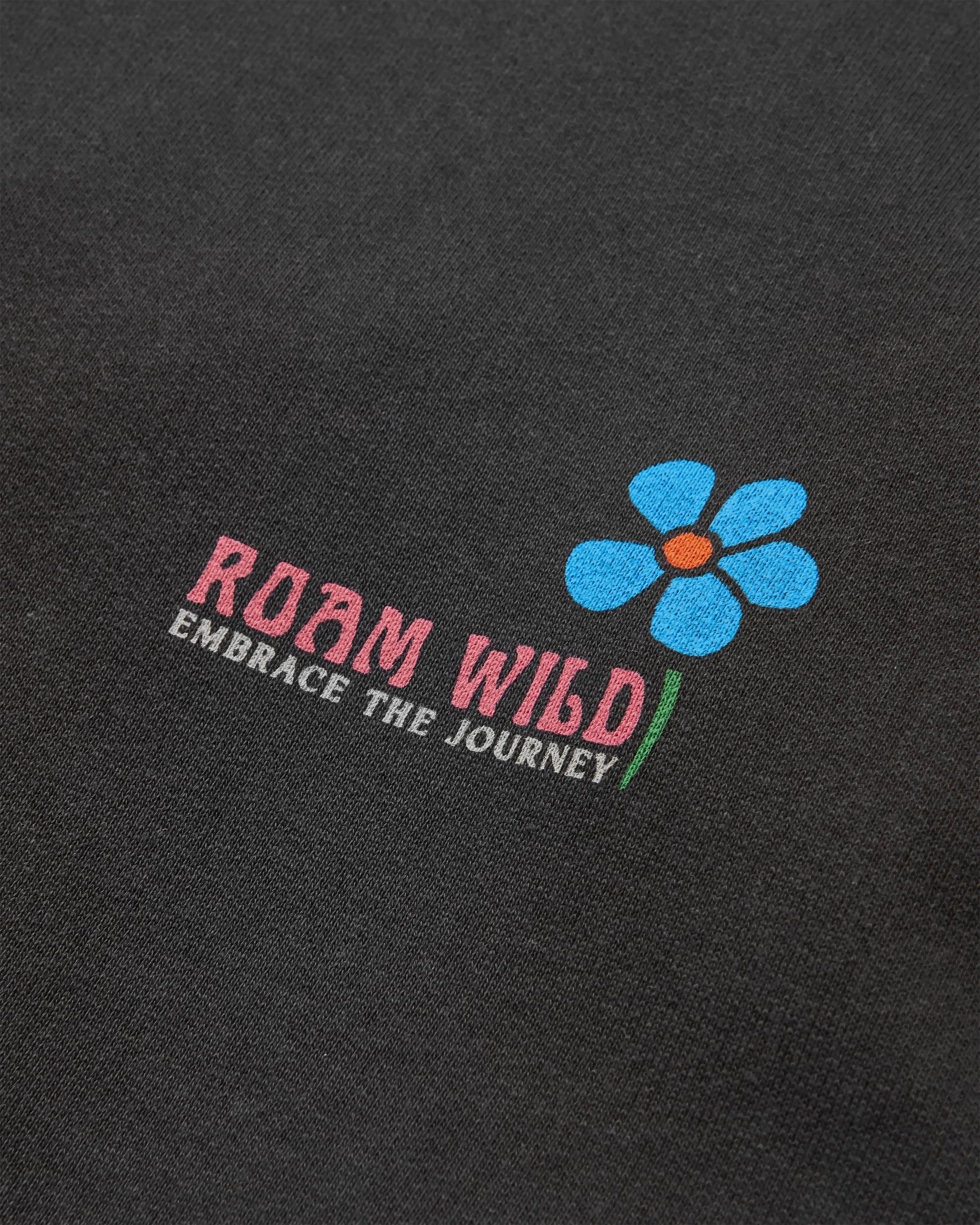 Roam Wild Recycled Cotton Hoodie - Black - Flatlay