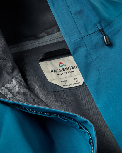 Five Season Recycled Waterproof Jacket - Tidal Blue - Flatlay