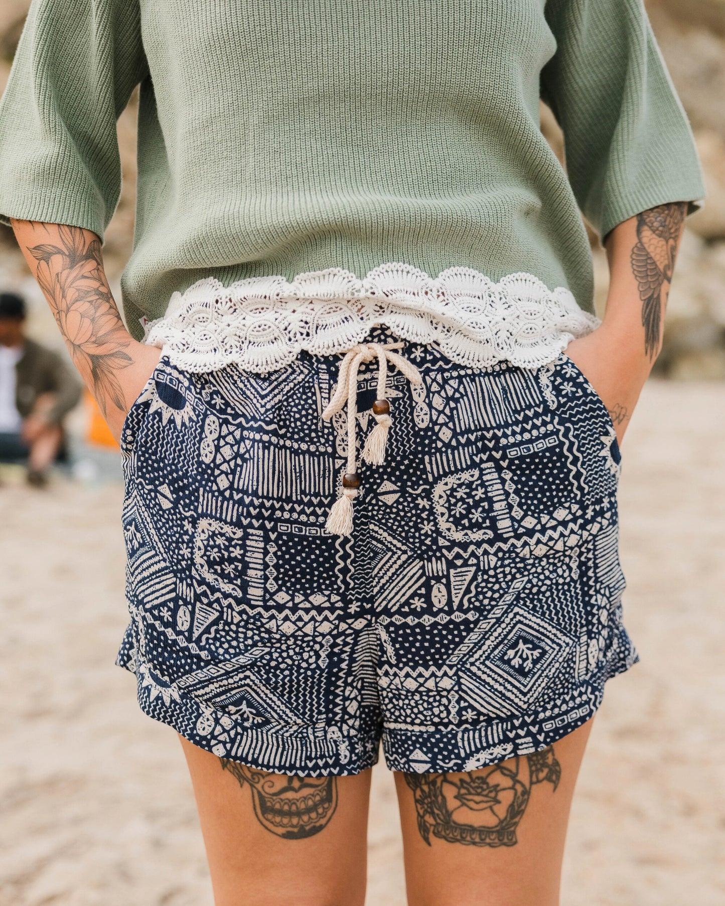 Santosa Woven Short - Vintage Patchwork Navy