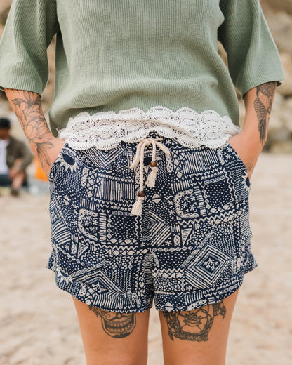 Santosa Woven Short - Vintage Patchwork Navy