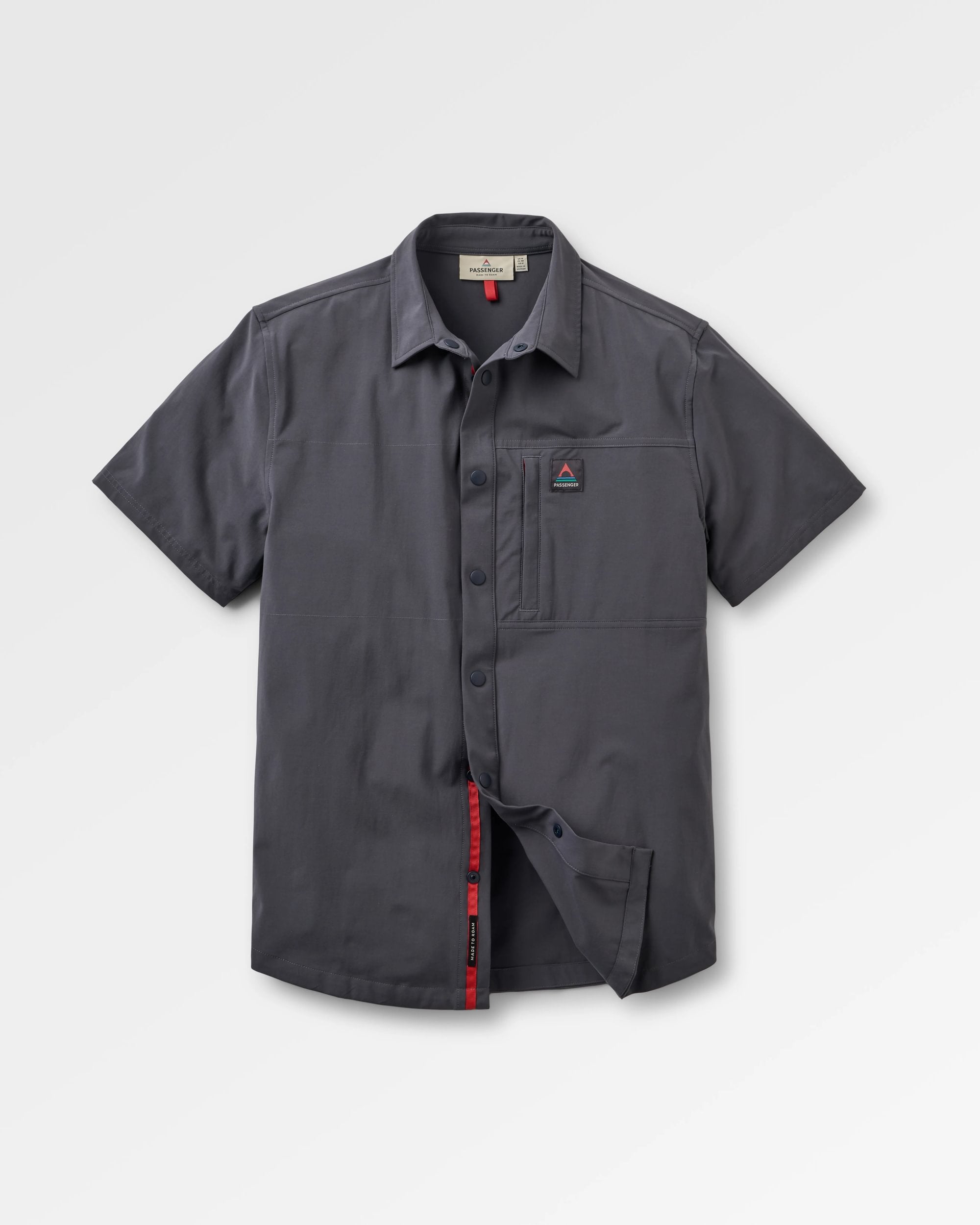 Traveller Short Sleeve Stretch Shirt 2.0 - Charcoal - Flatlay