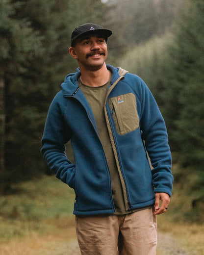 Sierrascape Men's Recycled Polartec® Fleece Hoodie - Dark Denim - Lifestyle