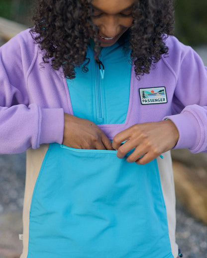 Alexander Recycled Hooded Polar Fleece  - Retro Purple/Bluejay - Lifestyle