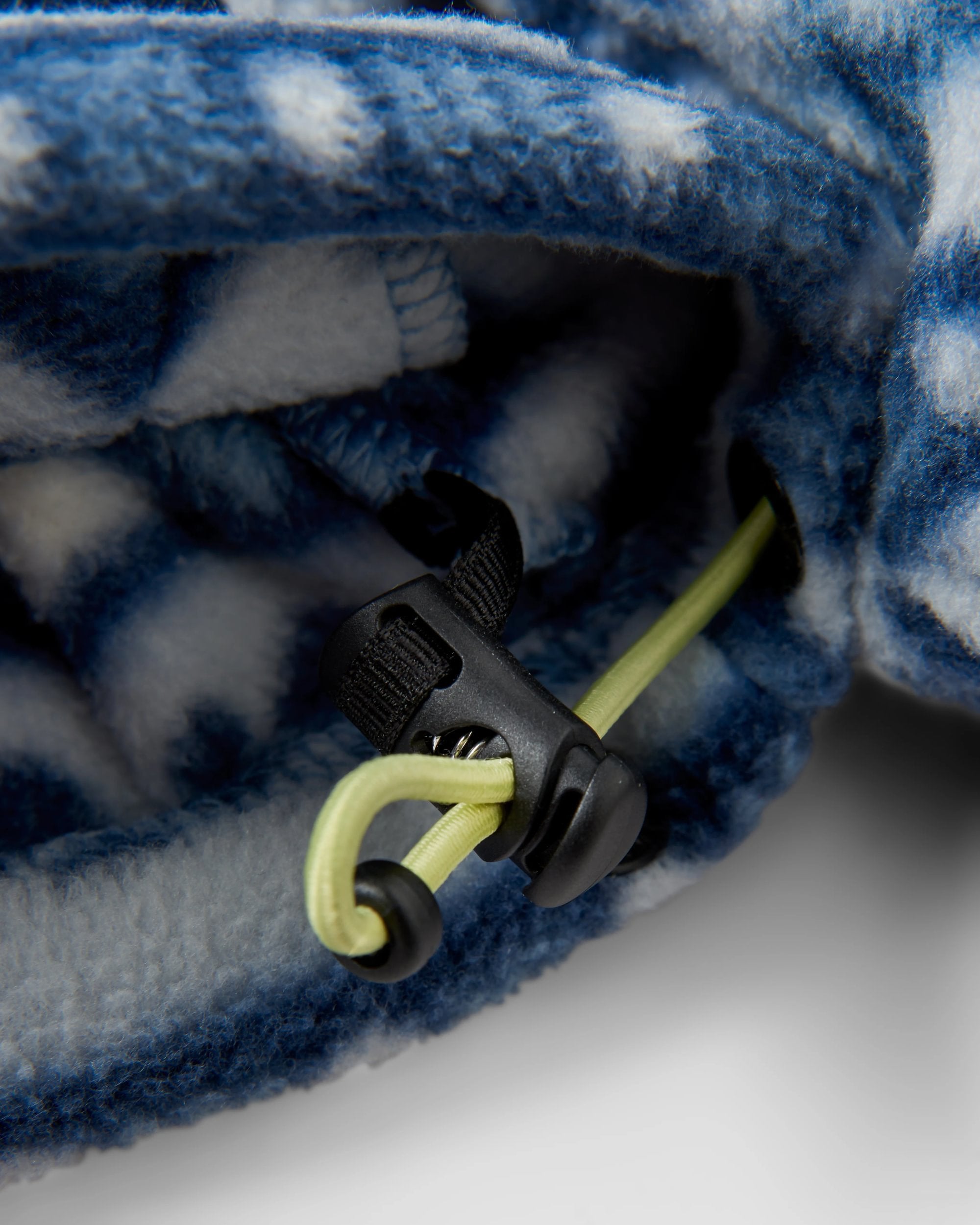 Ebb Recycled Polar Fleece - Mountain Geo Grey Blue - Flatlay